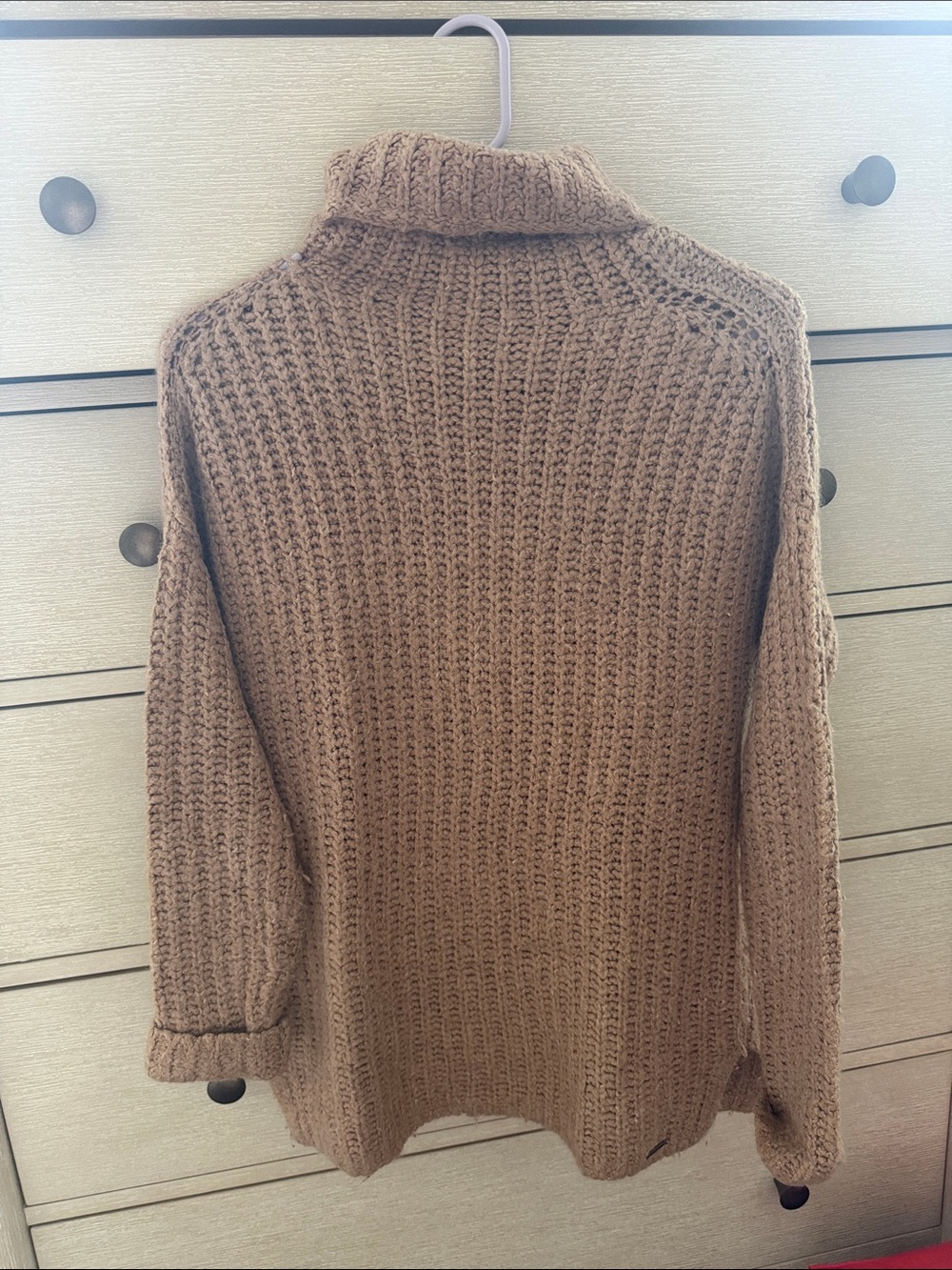 Abercrombie & Fitch Chunky Turtleneck Sweater in Camel Brown